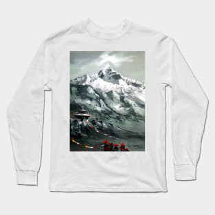 Panoramic View Of Mountain Everest Long Sleeve T-Shirt